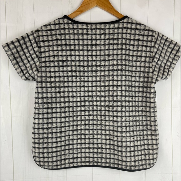 Madewell Gray Plaid Wool Top Size S - Picture 3 of 4